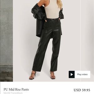 Nakd Fashion Faux Leather Straight Leg Pants